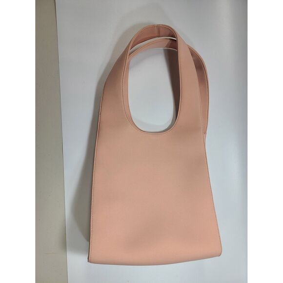 Gisou Pink Shoulder Bag Purse Microfiber Chrome Logo Merch Tote Interior Pockets - Picture 4 of 4